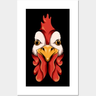 Vintage rooster head Posters and Art